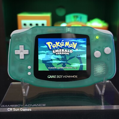 Teal Glow In The Dark GameBoy Advance GBA Console with iPS Backlight LCD 