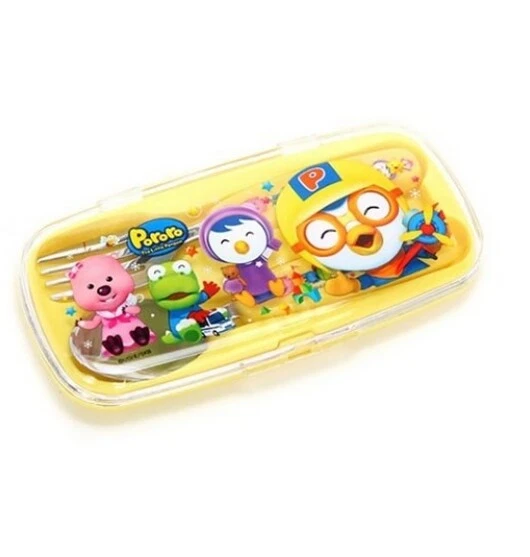 Набор столовых приборов PORORO ложка вилка чехол для маленьких детей Корея - Изображение 2 из 4