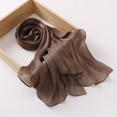 Schimmer Schal Hijab Schal Atmungsaktiv Satin Seide Schleier Muslim Hijab Damen Schals - Bild 35 von 44