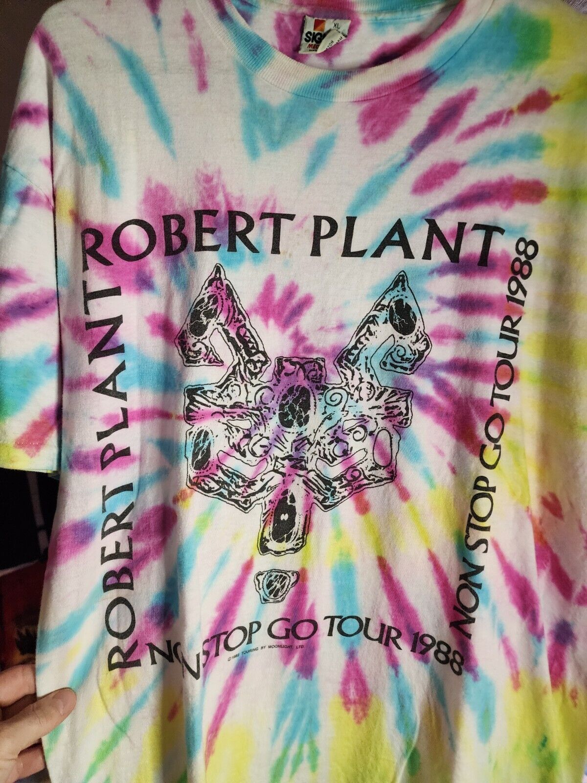 80s ROBERT PLANT TIE DYE NON STOP GO TOUR 1988 RO… - image 1