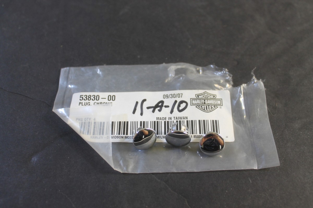 NEW Genuine HARLEY Davidson CHROME HOLE PLUG *QTY 3* OEM NEW Genuine HARLEY Davidson CHROME HOLE PLUG *QTY 3* OEM