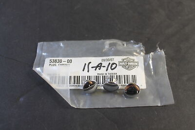 NEW Genuine HARLEY Davidson CHROME HOLE PLUG *QTY 3* OEM NEW Genuine HARLEY Davidson CHROME HOLE PLUG *QTY 3* OEM