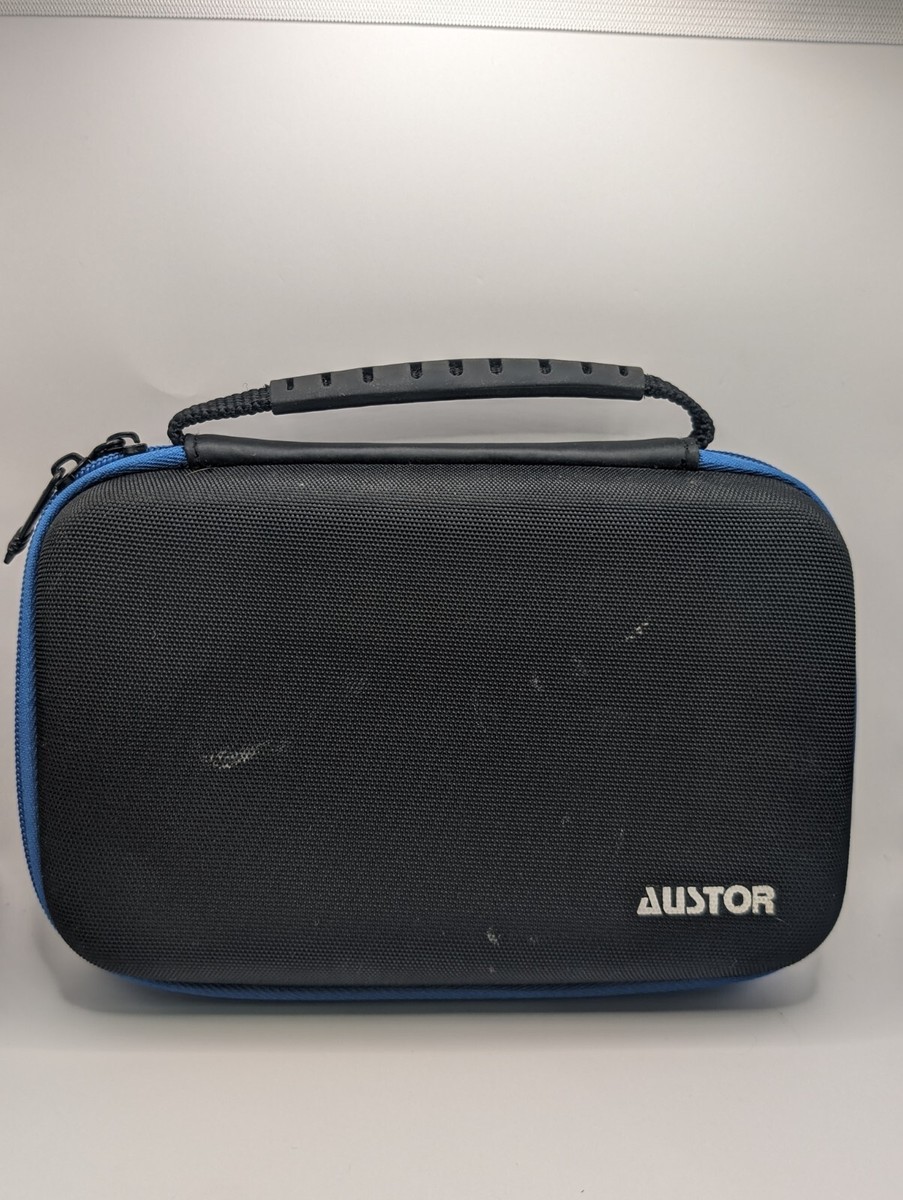 Nintendo 3DS XL DS DSi Lite Austor Carry Case Black w/ Blue Trim
