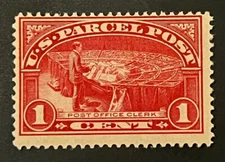 TRAVELSTAMPS: 1913 US SCOTT #Q1 ,1c PARCEL POST, OFFICE CLERK , MINT, OG HINGED
