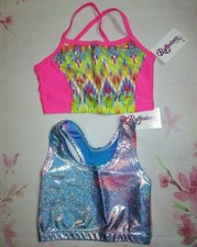 Sports Bra Crop Top New Girls Size 10 MC Dance Gymnastics Lot of 2 Hologram