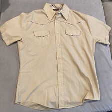 Vintage -1970s - HORIZON - Short Sleeve Button Down Shirt - Western - Large
