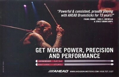 2017 small Print Ad of Ahead Drumsticks w Frank Zummo Sum 41