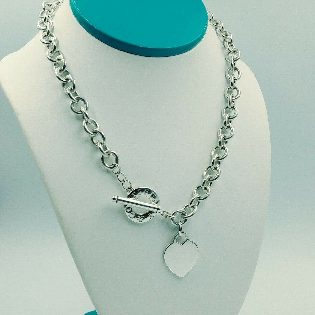 18” Tiffany & Co Sterling Silver Heart Tag Toggle Necklace | eBay