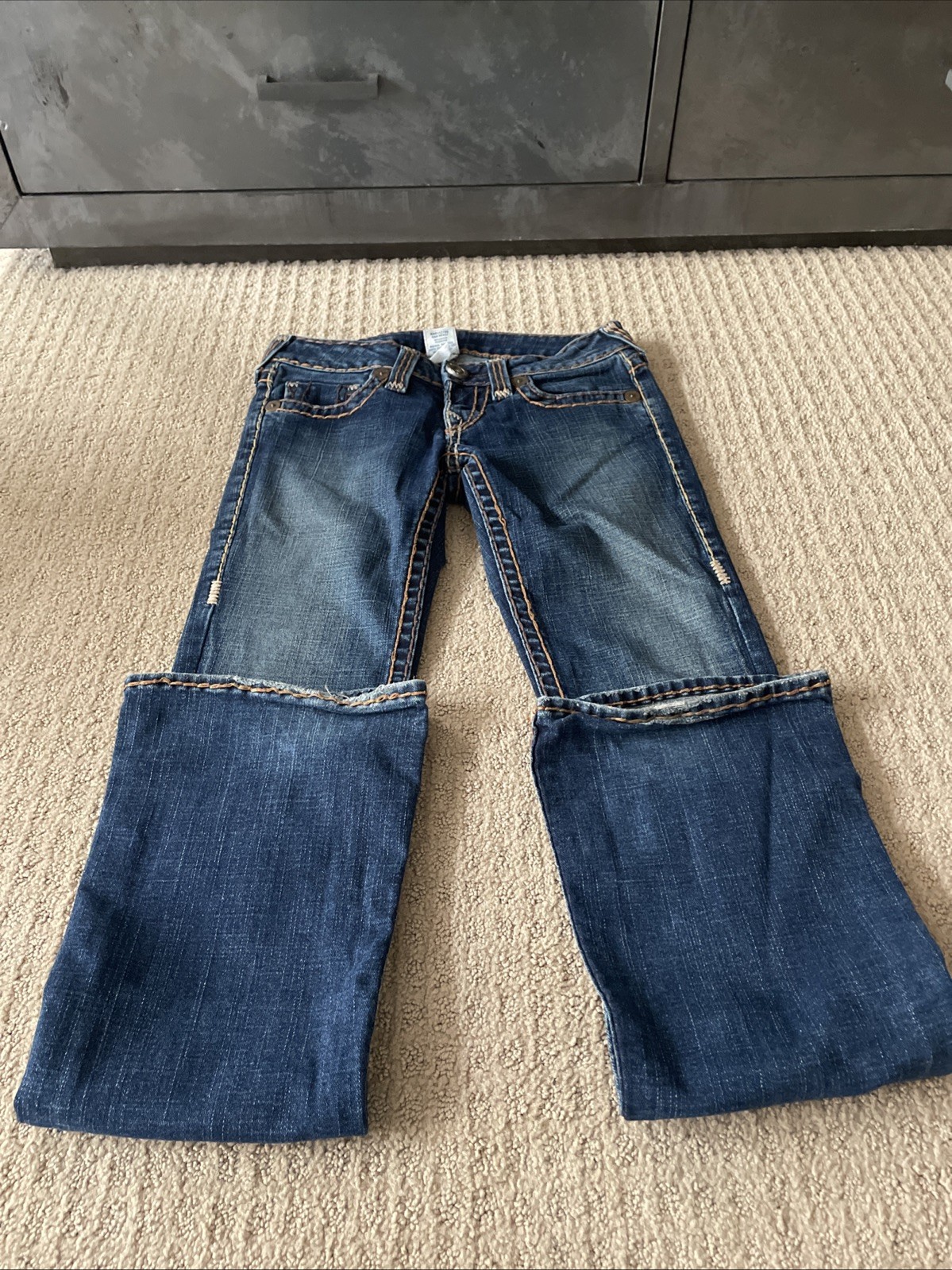 Vintage True Religion Bobby Super T Bootcut Jeans Womens Sz 25 Blue Denim USA