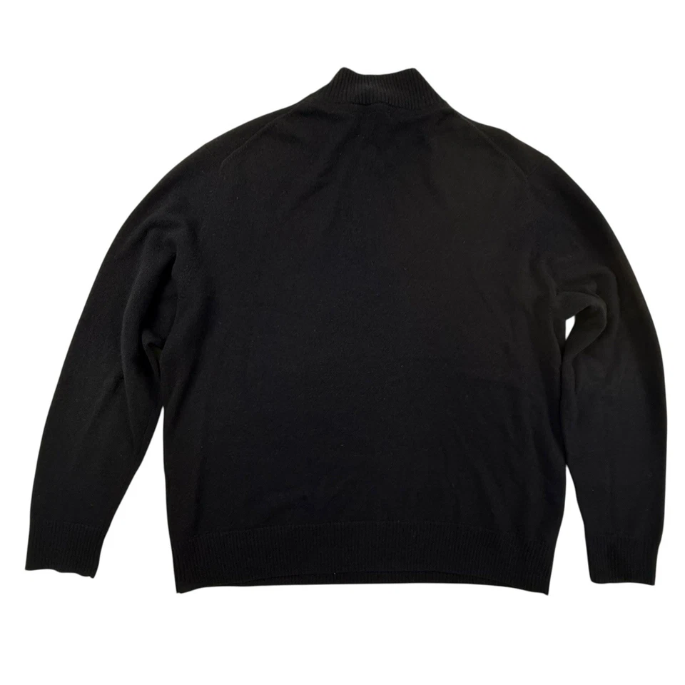 Suéter Daniel Bishop Manga Larga 1/4 Cremallera Cachemira XL Azul Marino Clásico Preppy Foto 4 de 4