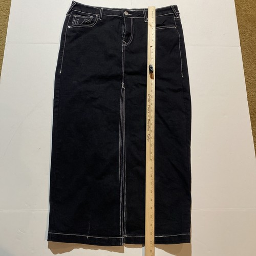 True Religion Womens Denim Black Rinse Maxi Skirt Size 31 Used - Picture 9 of 15