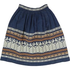 Vintage Guatemala Embroidered Art Tapestry Textile Boho Festival Hippie Skirt