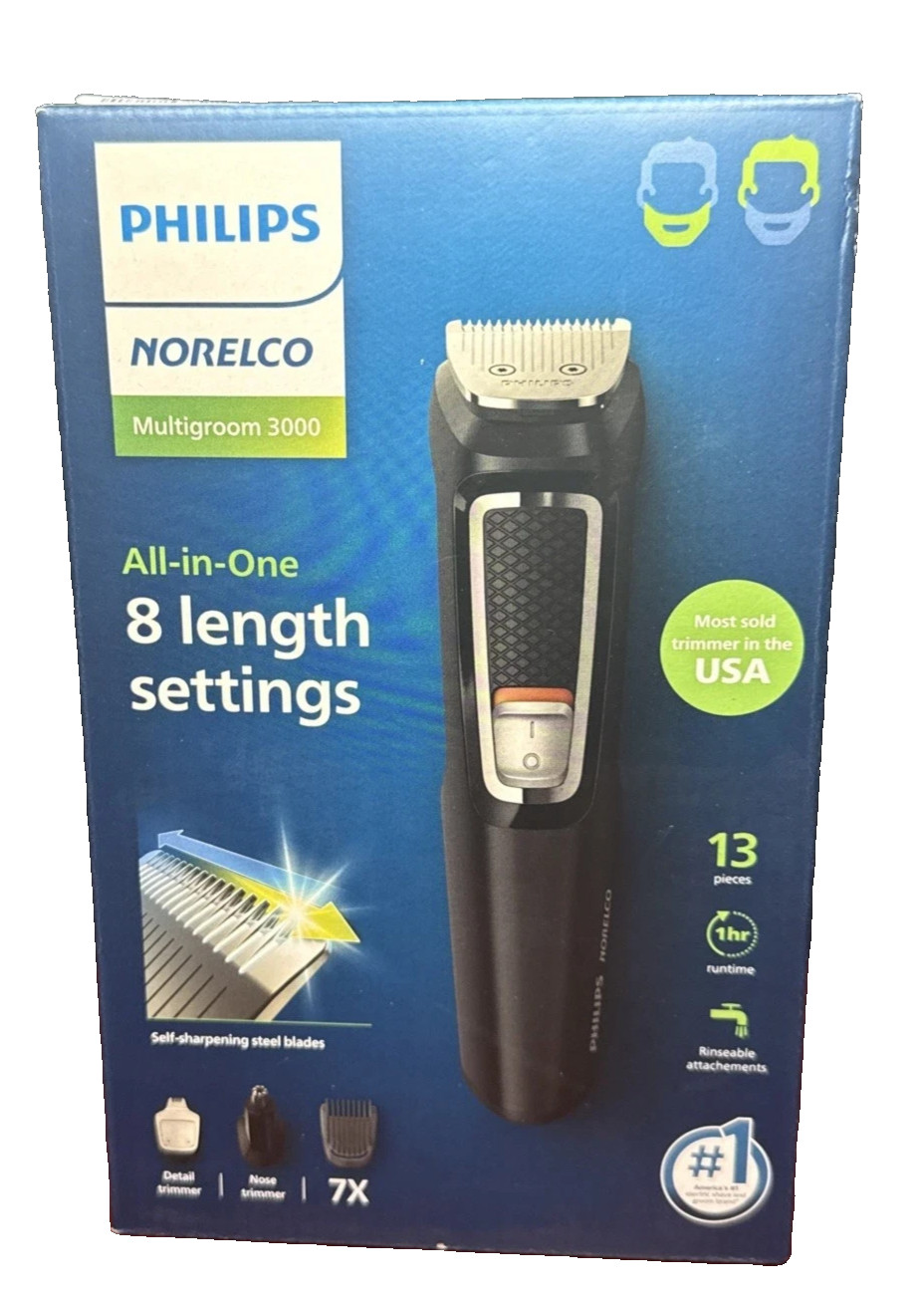 NEW! PHILIPS Norelco Multigroon 3000 All-In-One Trimmer 13 Pieces