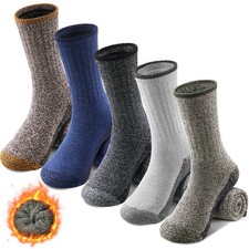 5 Pairs Wool Socks Mens Extra Thick Merino Winter Warm 7-13, 5 Pairs-mc1