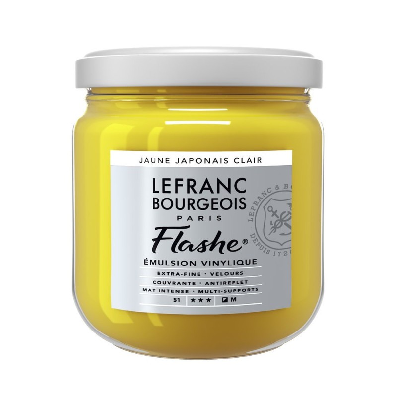 Peinture vinylique Flashe Jaune japonais 183 Lefranc Bourgeois pot 400ml beaux-arts acrylique