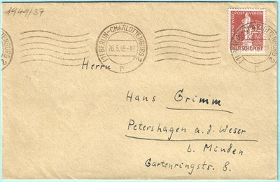 Berlin Charlottenburg Brief n. Petershagen 1949 MiNr. 37 (16_23) - Bild 1 von 2