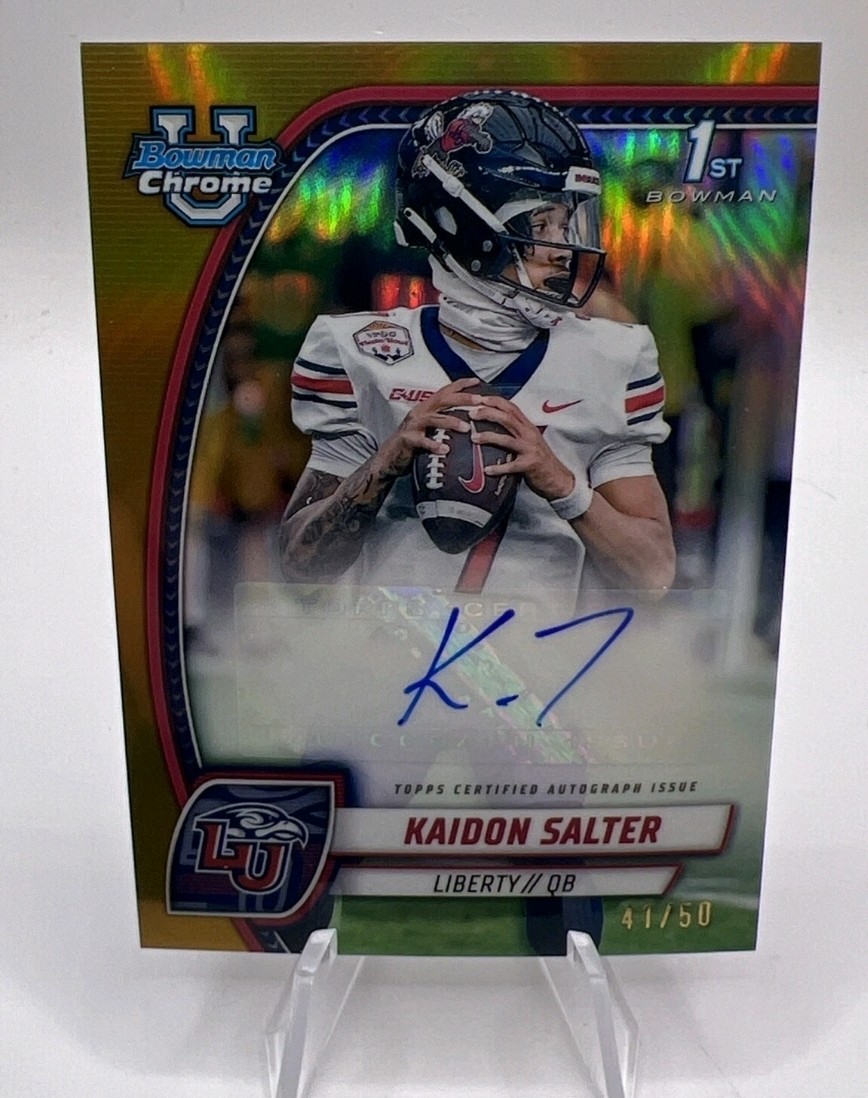 2024 Bowman University Chrome Kaidon Salter 1st Gold Auto /50 Colorado QB💥💲