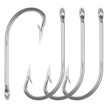 Saltwater J Hooks O'Shaughnessy Forged Hooks Stainless Steel Long Shank