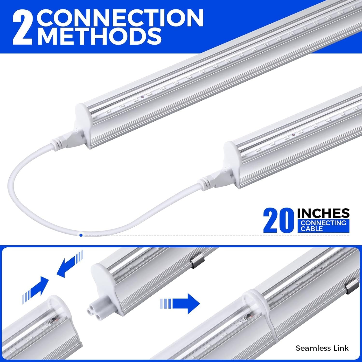 Barrina UV LED Blacklight Bar, 9W 2ft, T5 Integrated Bulb, Black Light Fixture f