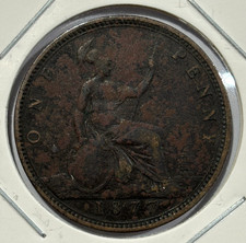 1877 Great Britain Penny - Victoria Coin