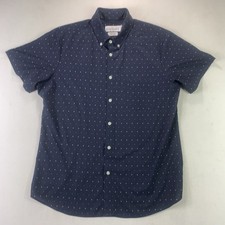 Mizzen Main Leeward Mens XL Trim Fit Blue Performance Button Shirt