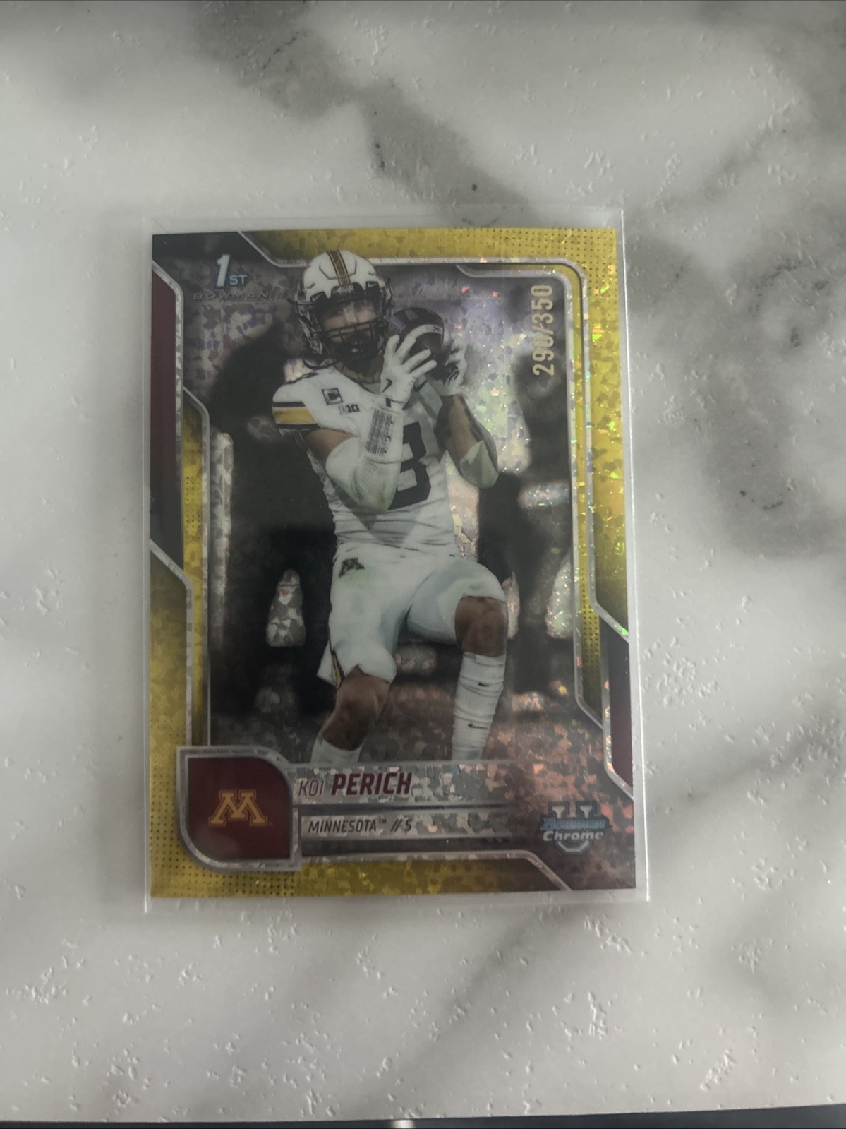 2025 Bowman University Chrome - Koi Perich #116 Yellow Refractor /350 (RC)