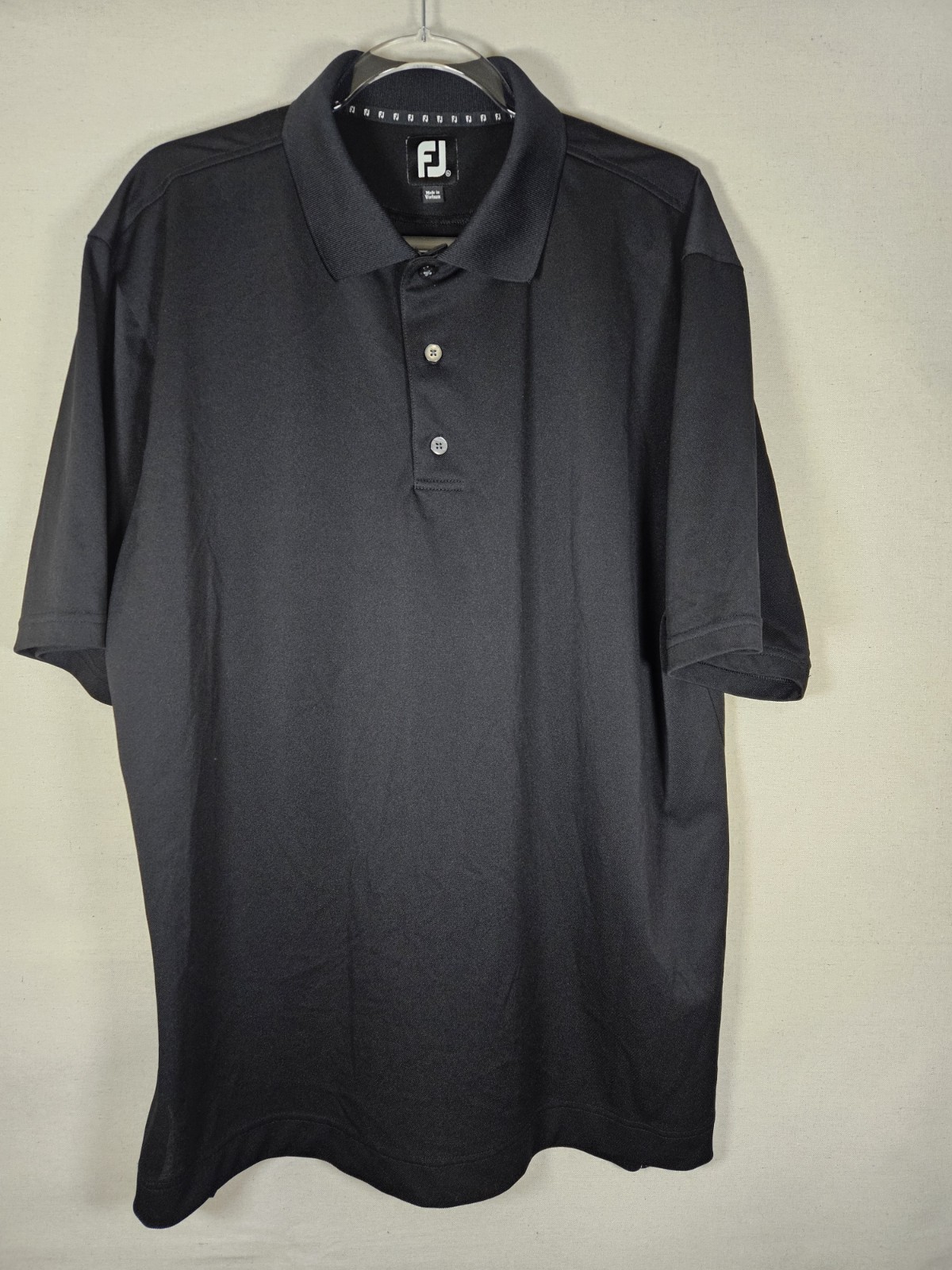 FootJoy Men's Polo Shirt Extra Large Black Performance Athletic Short Sleeve