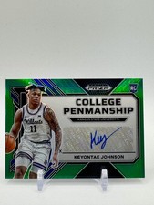 2023 Panini Prizm Draft Picks #CP-KJS Keyontae Johnson College Penmanship Green