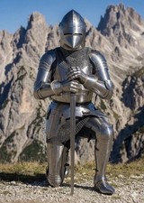 Medieval Knight Full Body Armor Suit Steel Gothic Wearable LARP Cosplay Costume