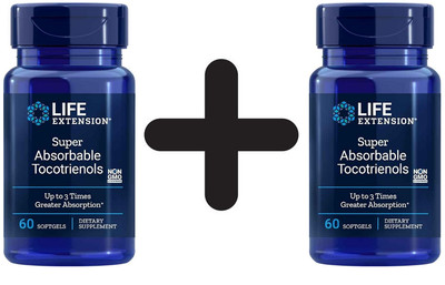 2 x Life Extension Super Absorbable Tocotrienols - 60 softgels (499,58 EUR/kg)