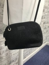 Osprey London Black Leather Crossbody Bag Pony Hair (AL138K51*)