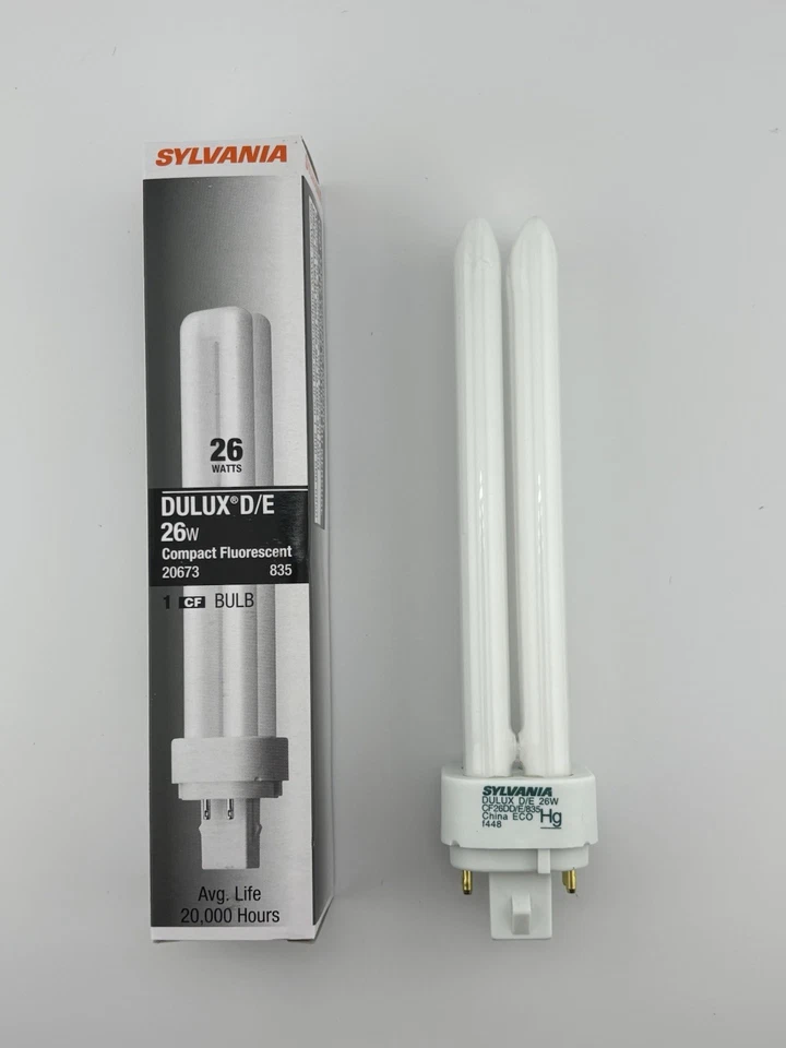 ⚡️5 Lot⚡️SYLVANIA DULUX D/E Compact Fluorescent Bulb 26W 20673 835 20000 Hrs 🐕 - Image 2 of 4