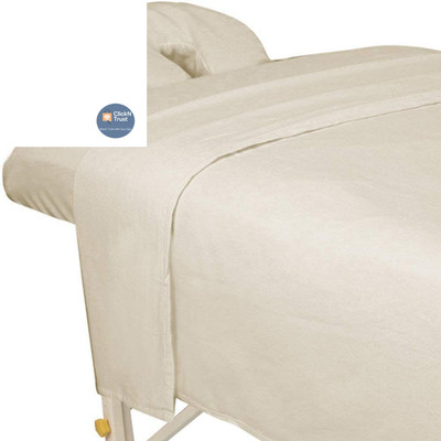 ForPro Premium Flannel 3-Piece Massage Sheet Set for Full, Natural