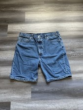 Vintage 90s Levis 505 Regular Fit Jorts Men Size 38 w/ sick Dark Blue Wash Y2K