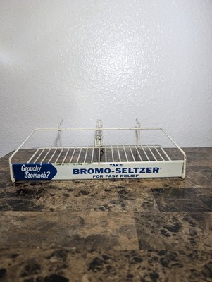 Vintage Original Advertising Display Rack Sign - Bromo Seltzer Made In The USA  