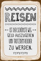 Blechschild 30X20 Cm Reisen Ist Der SchöNste Weg Deko Geschenk Schild