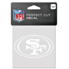 SAN FRANCISCO 49ERS WHITE PERFECT CUT DECAL 4"X4" FOR CAR WINDOWS LAPTOP COVERS