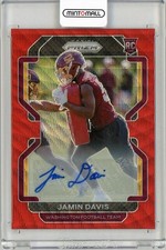 2021 Panini Prizm Jamin Davis Rookie Autographs Red Wave /149 Card