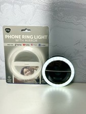 iHip Phone Ring Light with Mirror 3 Light Modes Clip-On LED Selfie Light