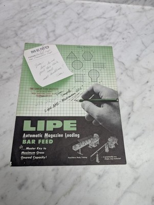 LIPE AUTOMATIC MAGAZINE LOADING BAR FEED MASTER KEY MAXIMUM SALES BROCHURE