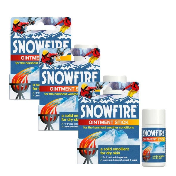 3x Snowfire Ointment Stick 18g - Solid Emollient for Dry, Chapped, Cracked Skin