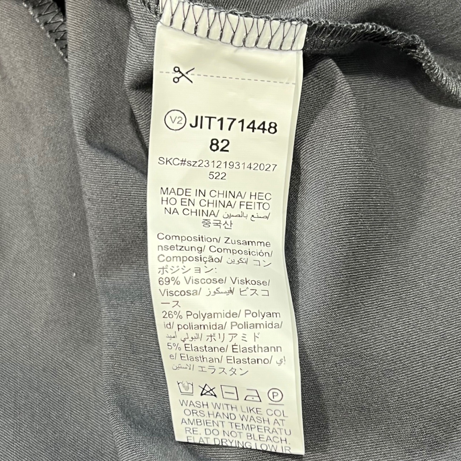 NWT Musera Charcoal Gray Square Neck Long Sleeve Fit Flare Mini Dress Size S