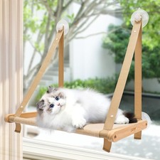 CATISM Cat Window Perch - Foldable Hammock for Window, Soft Seat Khaki