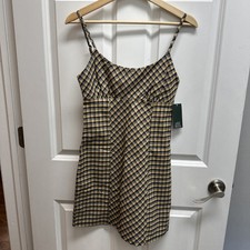 Wild Fable Navy Plaid Super Stretch Mini Dress w/adjustable Straps NEW Size XS