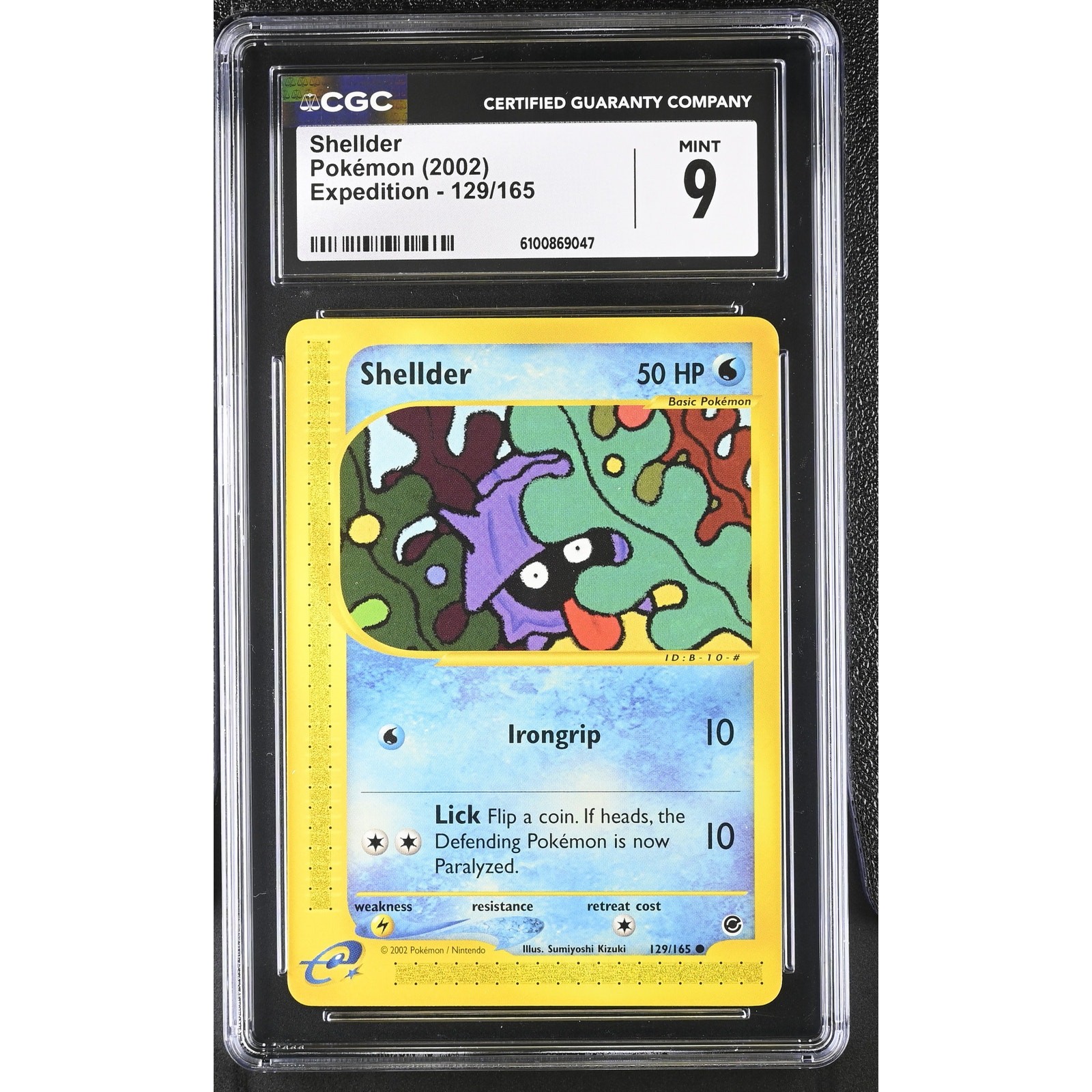 CGC 9 MINT Shellder 129/165 Pokémon Expedition 2002 Non Holo Graded Card (PSA)