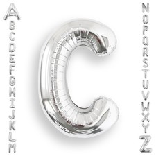 AULE 40 Inch Big Letter Balloon Silver C Large Foil Helium Alphabet Balloons ...