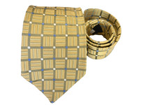 JOHN W NORDSTROM MEN'S TIE YELLOW/GEOMETRIC Width: 3.75" LENGTH 62"