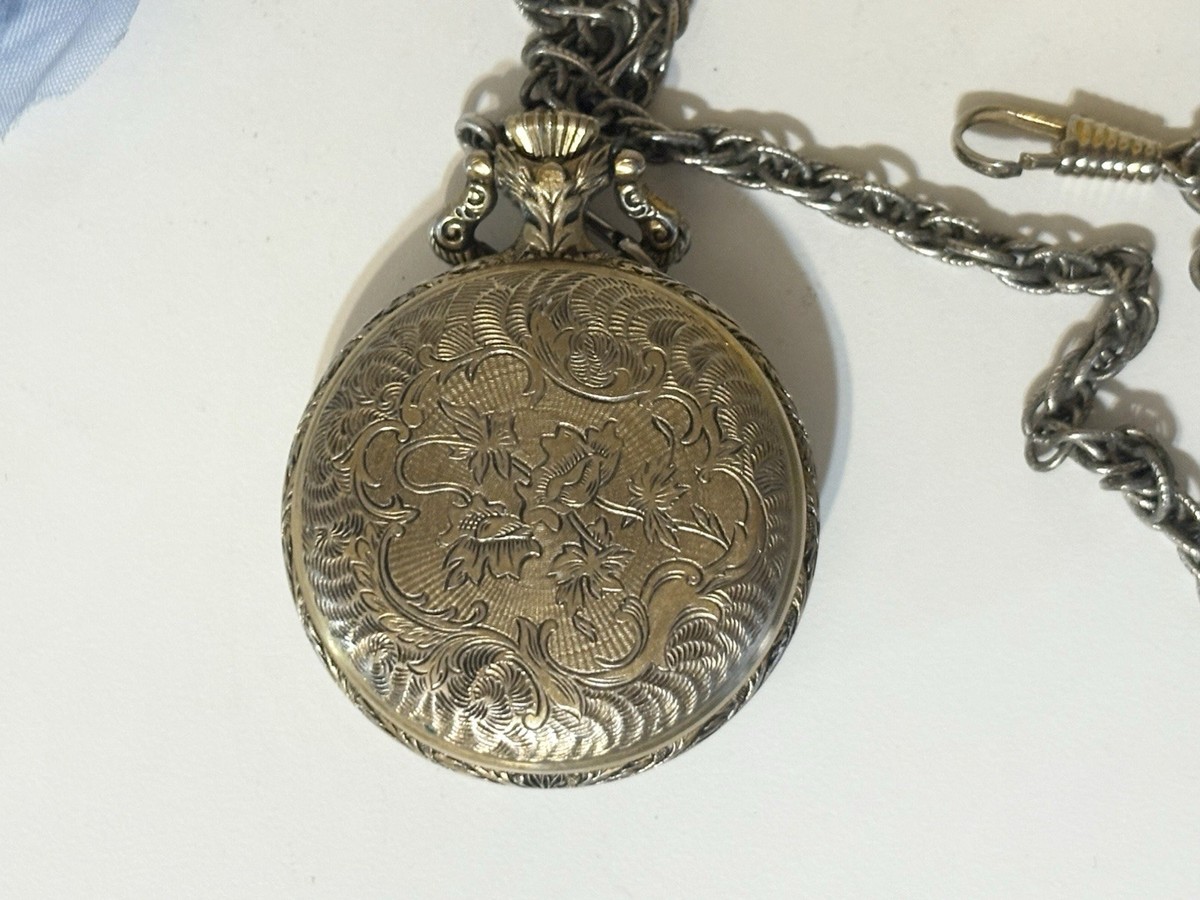 Beautiful Vintage MARCEL 17 Jewel Mechanical Pocket Watch Fishing