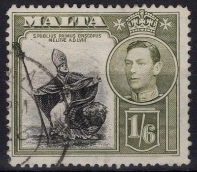 ENGLISCHE KOLONIEN MALTA 1938-43 GEORG VI 1S.6D. D. N.227 US.