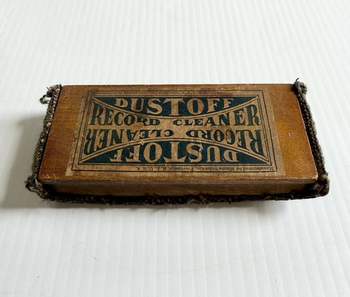 Antique Dustoff Record Cleaner Wood Brush Minute Shine Co, Providence RI Decor